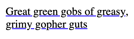 Text with underline not cutting through characters